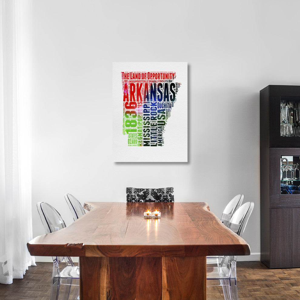 "Arkansas Watercolor Word Cloud" Fine Art Print