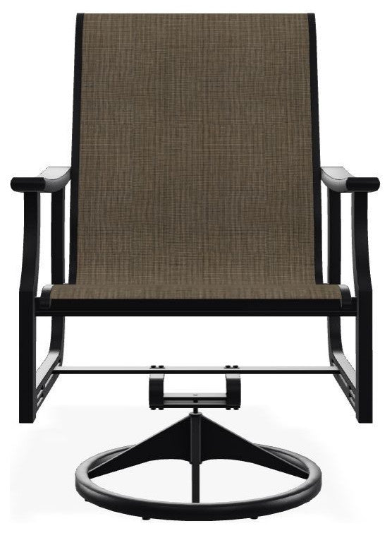 St. Catherine Sling Outdoor Swivel Rocker, Kora/Black