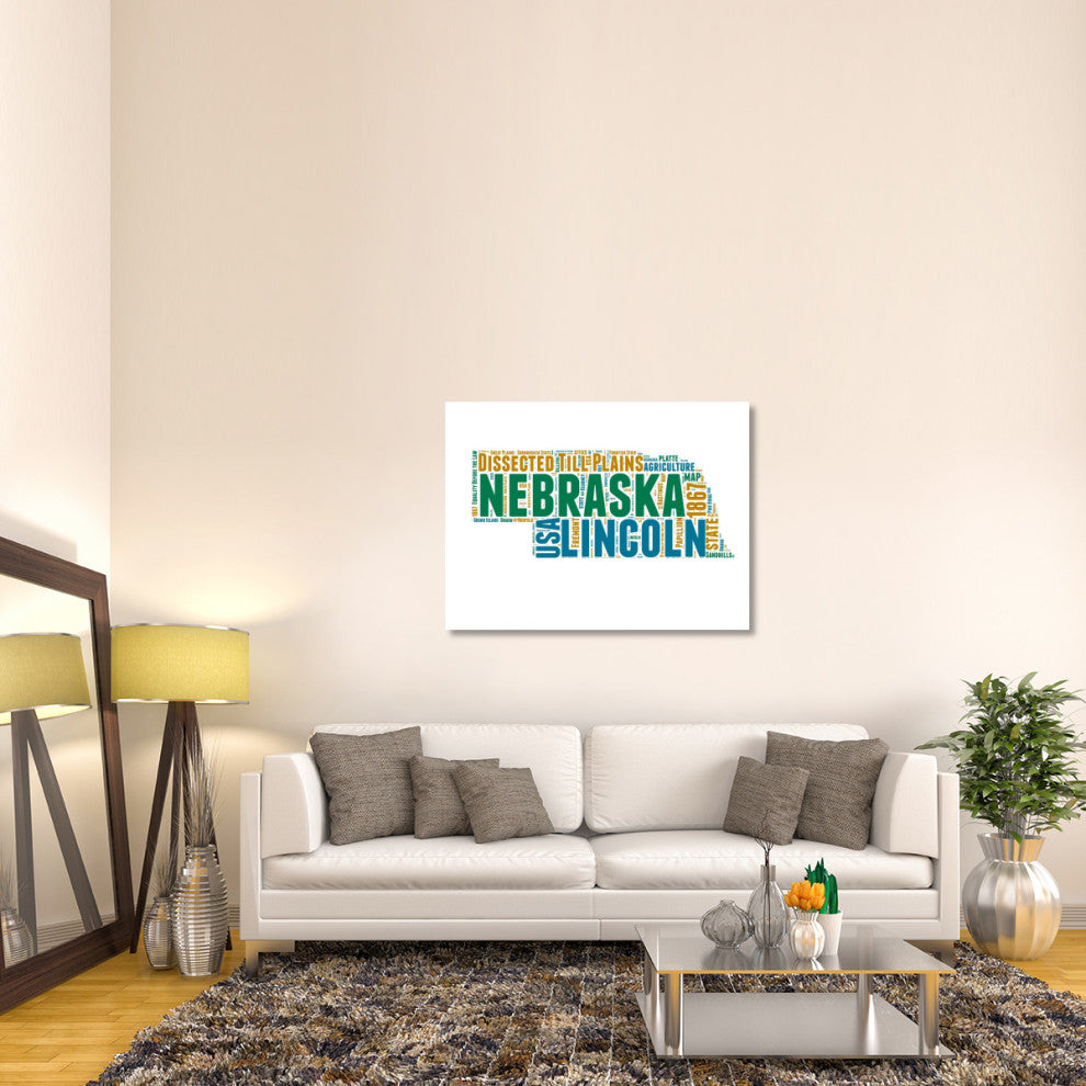 "Nebraska Word Cloud Map" Fine Art Print
