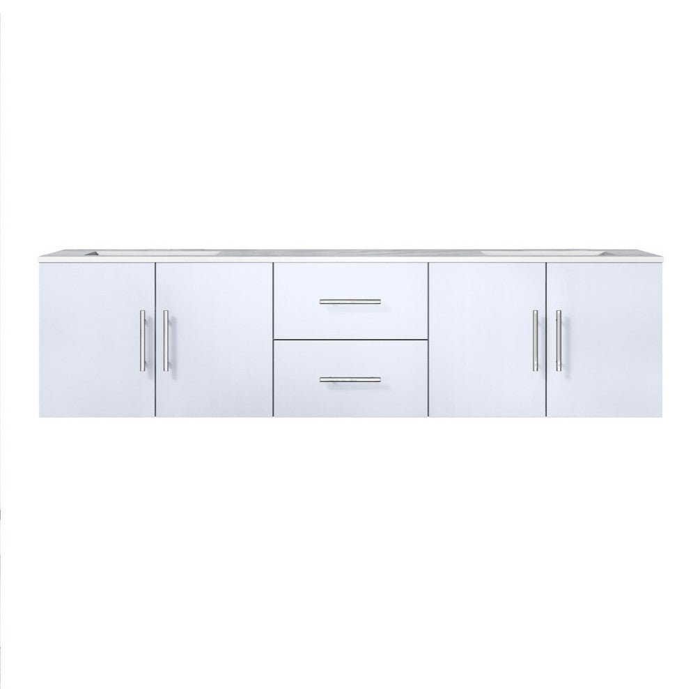 Geneva Transitional Glossy White 72" Double Vanity