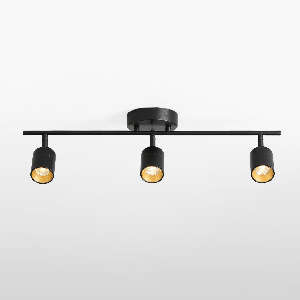 Vidalite Shura 3 Head LED Flush Mount FIxed Track Light, Black