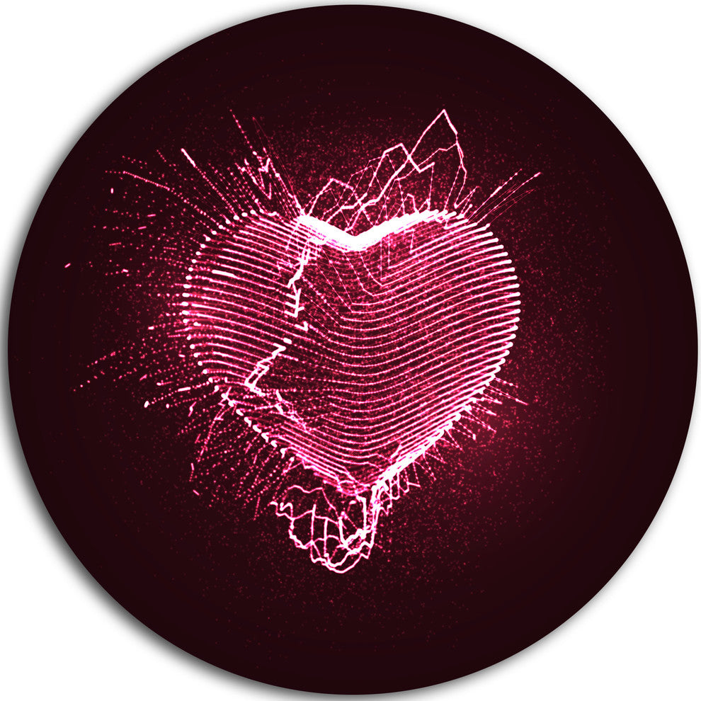 Happy Valentine's Day, Abstract Digital Art Round Wall Art, 38"