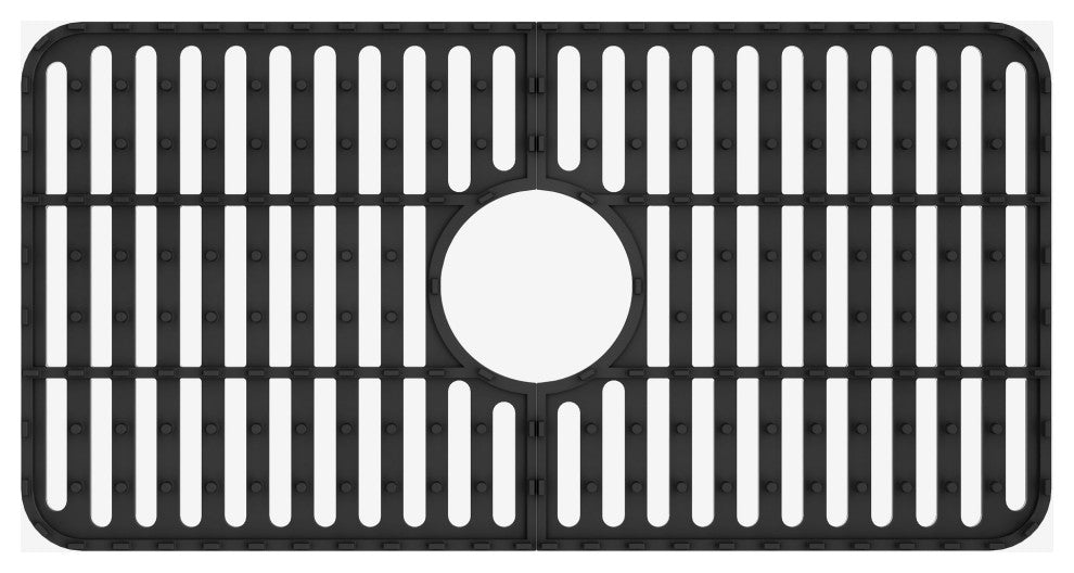 VIGO Silicone Protective Bottom Grid for Single Bowl Kitchen Sink, Matte Black, 25"lx13"w
