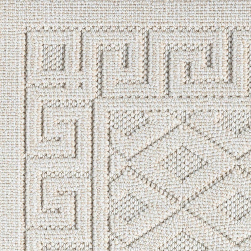 Nimes Diamond Lattice Area Rug, Ivory, 2'3''x3'3''