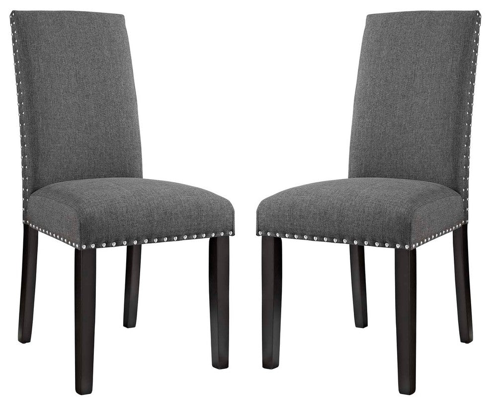 Parcel Dining Side Chair Fabric Set of 2, Gray