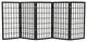 3' Tall Window Pane Shoji Screen, Black, 5 Panels