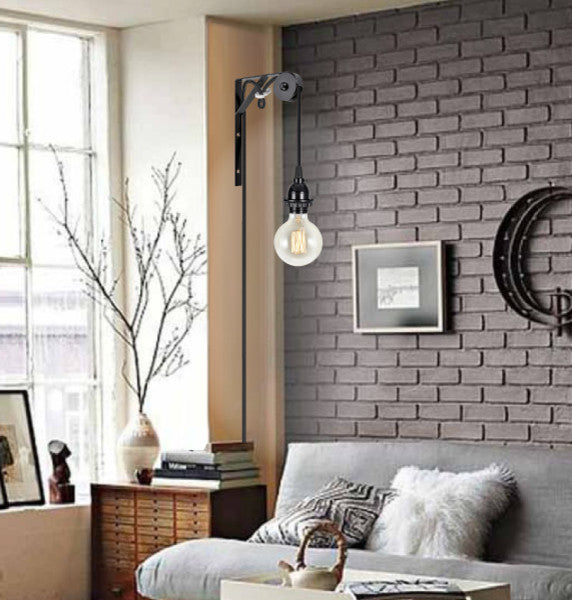 21006, 1-Light Plug-in Hanging Socket Pendant Fixture With Matte Black Socket