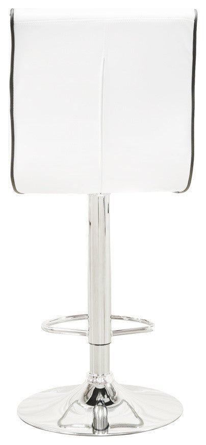 Modern Swivel Bar Stool With Crystals and "Tufted" Look, Set of 2, White