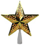 8.5" Gold Star Cut-Out Design Christmas Tree Topper - Clear Lights