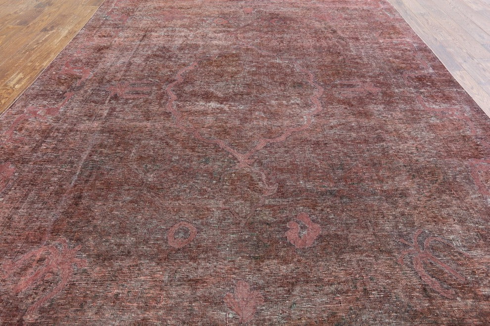 Overdyed Hand Knotted Oriental Area Rug 8'x11', W2064