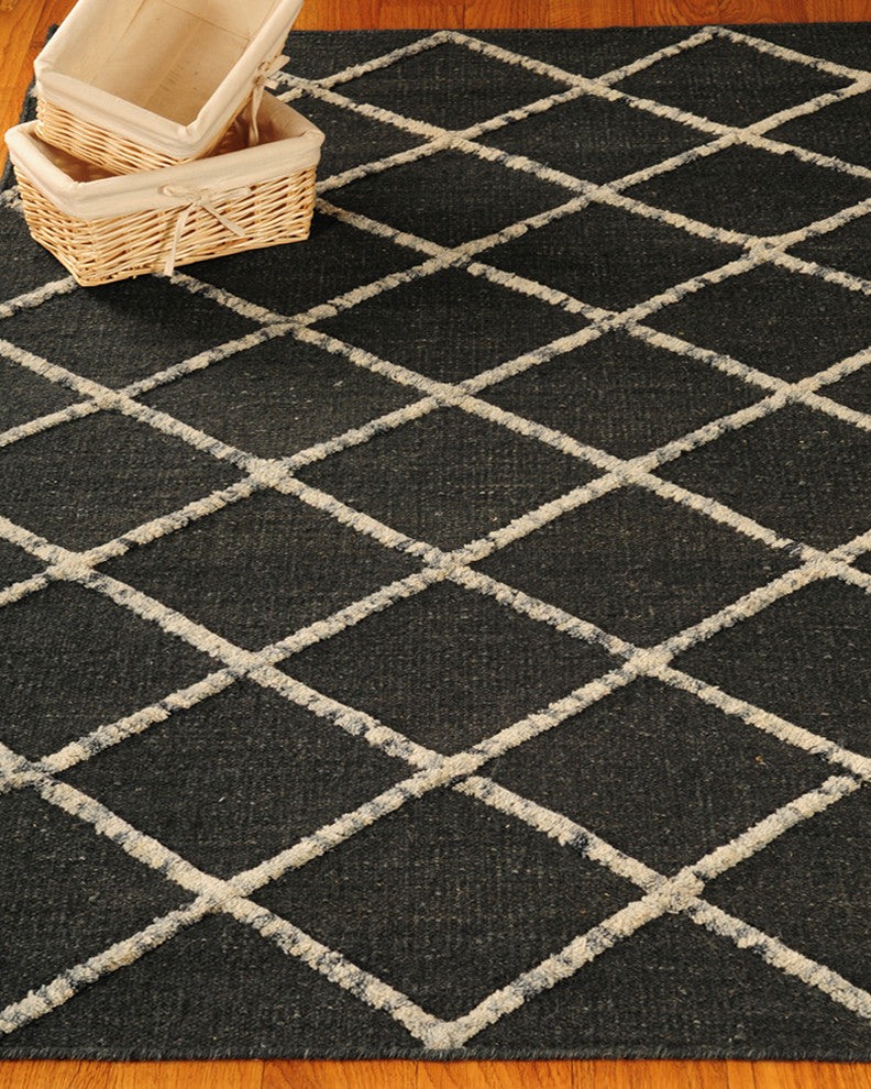 "Centre" Morrocan Wool Rug, 100% Natural Fiber, Hand Woven, 4' X 6'