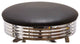 Retro Home Double Ring Chrome Pan Swivel 30" Bar Stool, Black