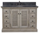 48" Solid Wood Sink Vanity With Marble Top And Round Sink, Dark Limestone Top