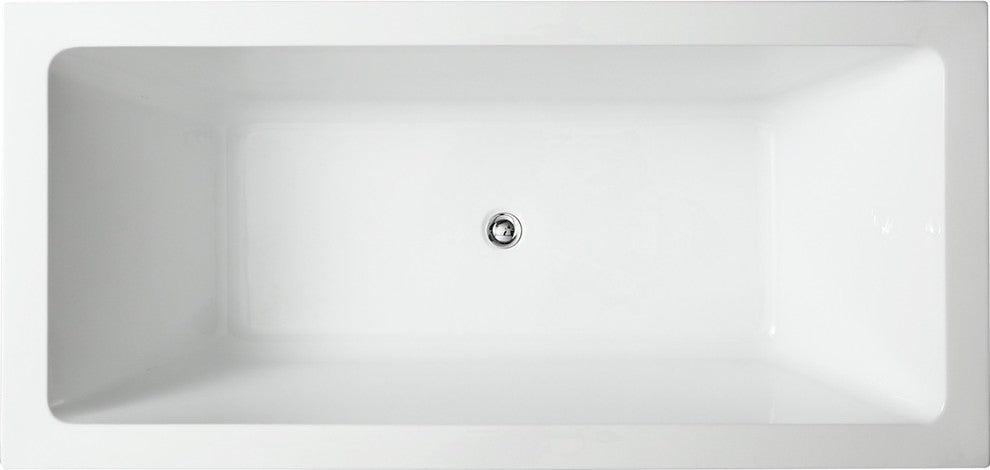 Livorno 59" Freestanding Bathtub, Glossy White