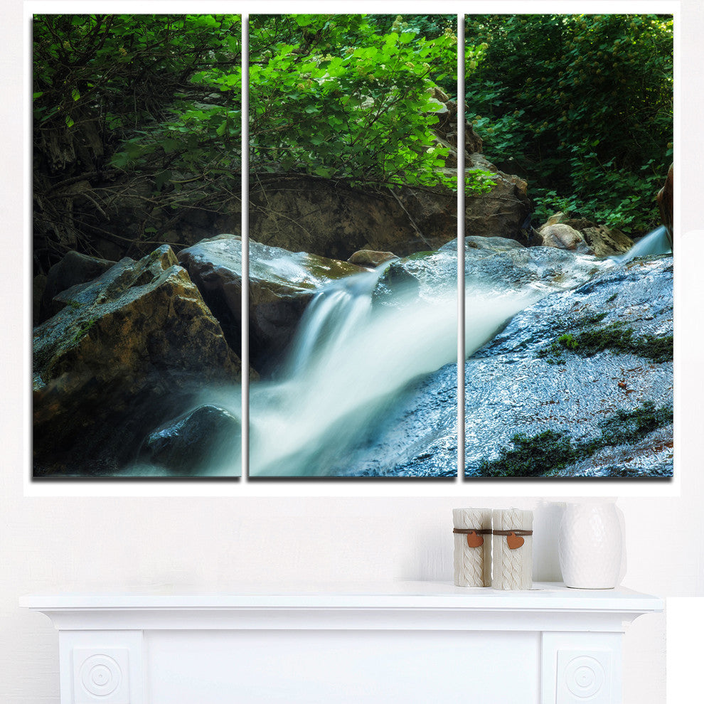 "Water Slide Over the Moss" Metal Wall Art, 3 Panels, 36"x28"