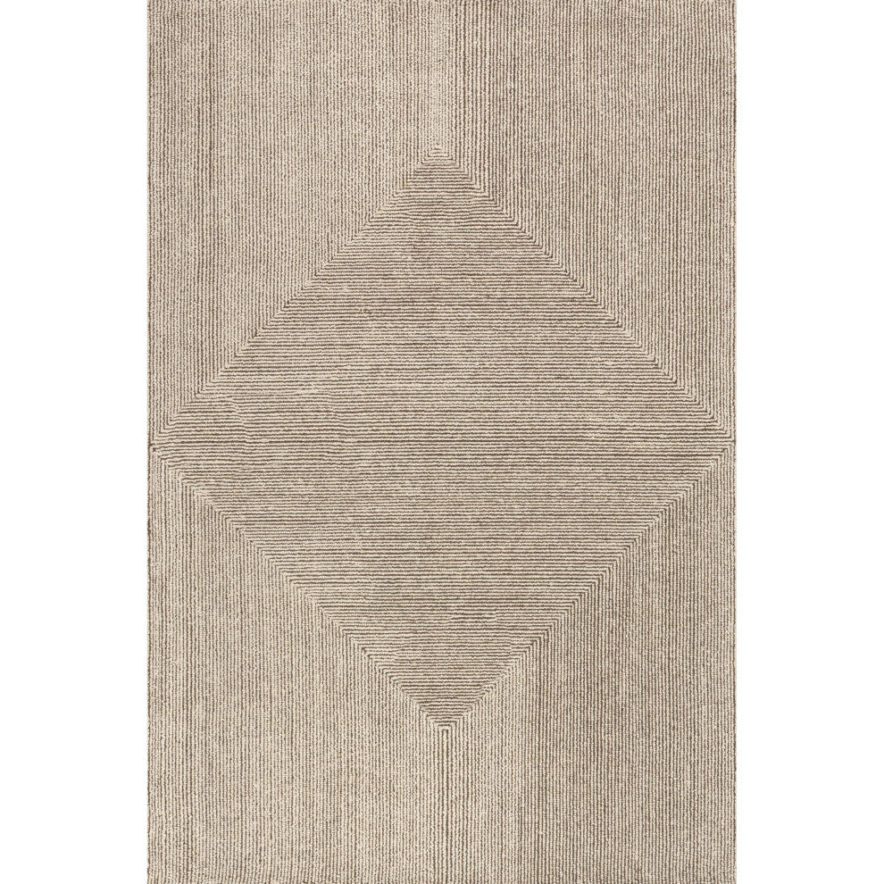 Stoic Wool Area Rug, Beige 2' 6" x 8'