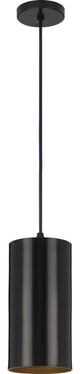 Cylinder 6" 1-Light LED Modern Outdoor Pendant Hanging Light, Antique Bronze
