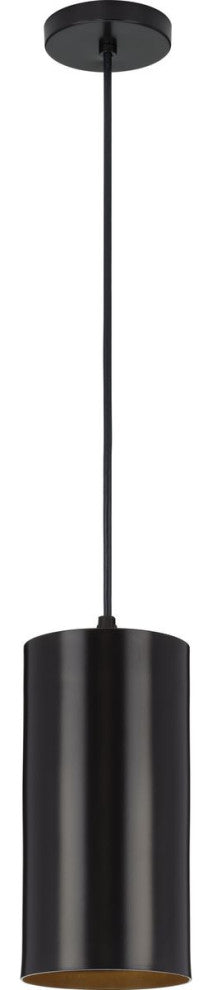 Cylinder 6" 1-Light LED Modern Outdoor Pendant Hanging Light, Antique Bronze