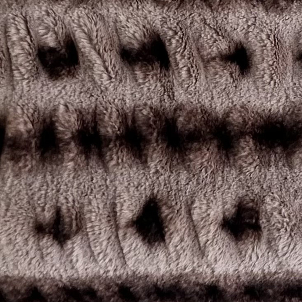 Plutus Brown Fluffy Bunni Faux Fur Luxury Throw Pillow, Brown, 26" x 26"