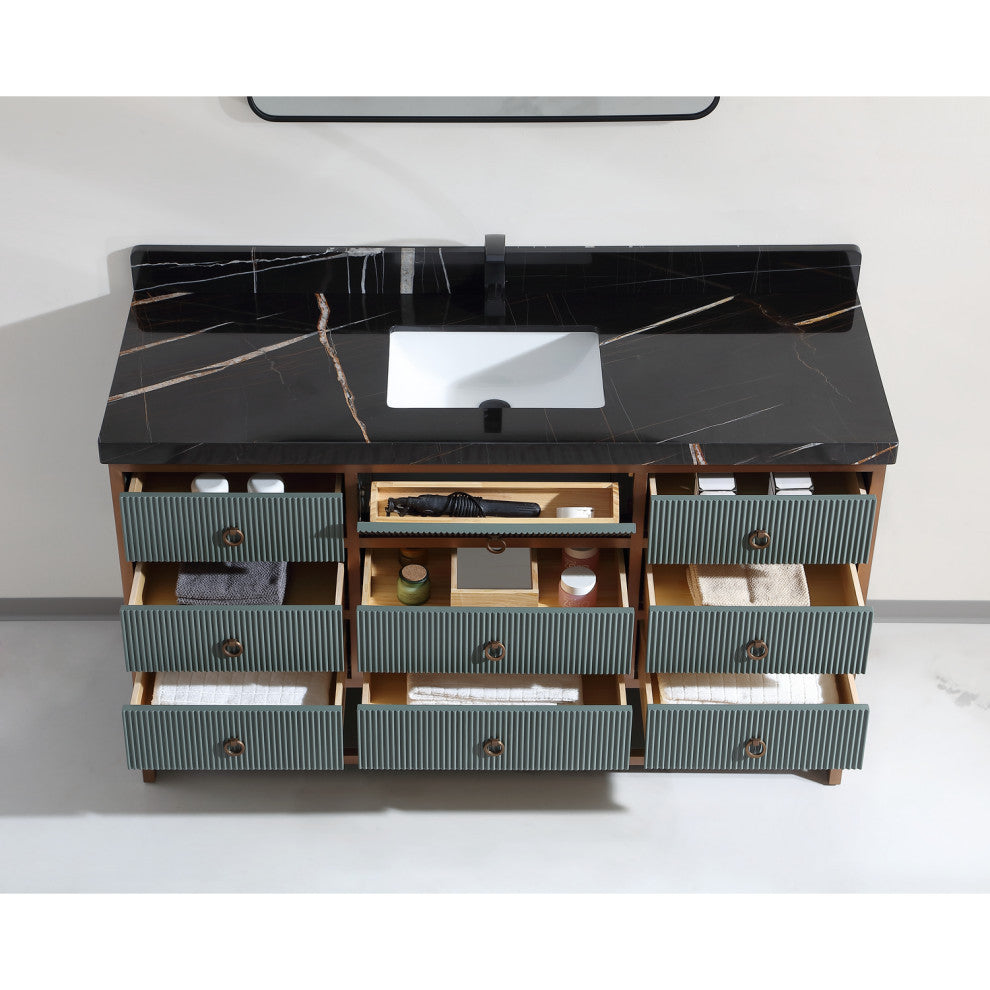Vanity With Mirror,Sconce,Faucet Included