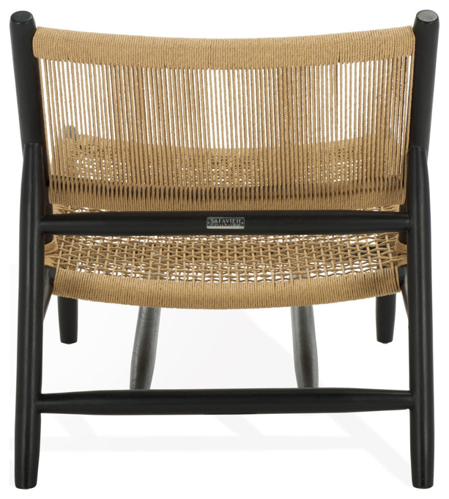 Safavieh Couture Chyanne Woven Accent Chair, Black/Natural