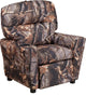 Contemporary Camouflaged Fabric Kids Recliner With Cup Holder