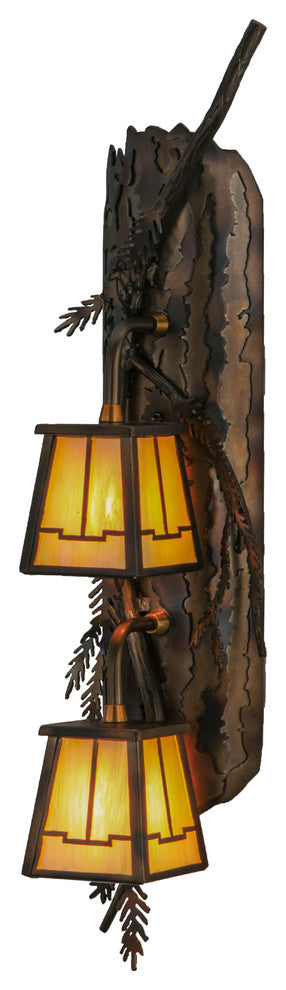 6.5 Wide Pine Branch Valley View 2 Light Wall Sconce