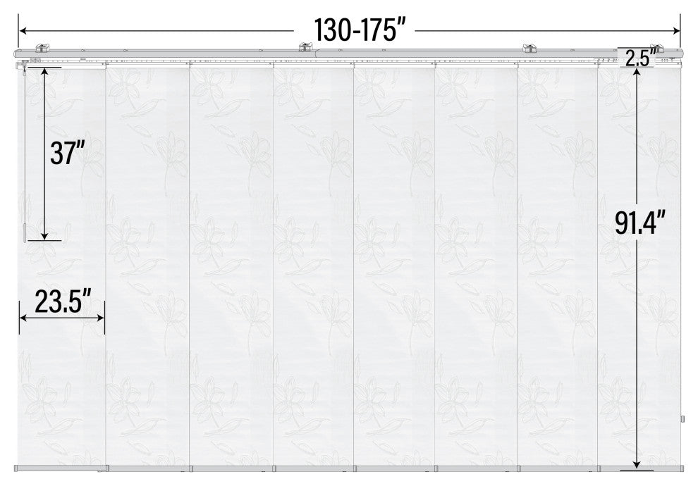 Scattered 8-Panel Track Extendable Vertical Blinds 130-175"W
