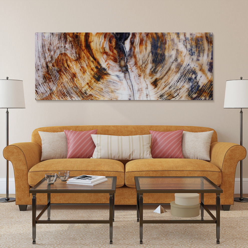 "Impact B" Abstract Wall Art Frameless Free Floating Tempered Glass