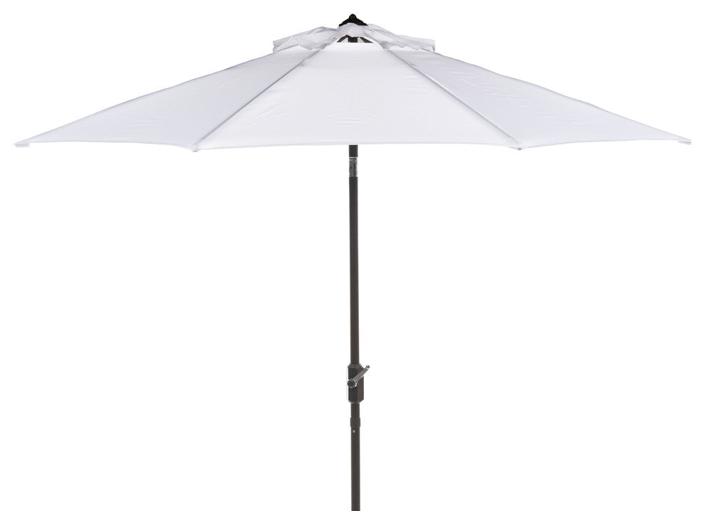 Safavieh Ortega 9' Auto Tilt Crank Umbrella, White