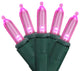 2'x8' Pink LED Net Style Tree Trunk Wrap Christmas Lights, Green Wire