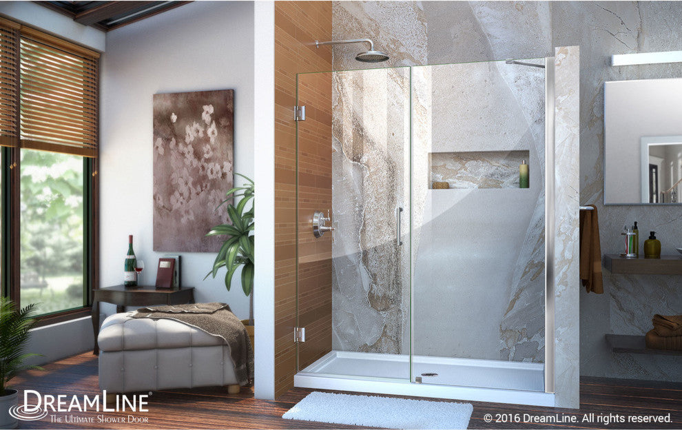 Dreamline Unidoor Min 58" To Max 59" Frameless Hinged Shower Door