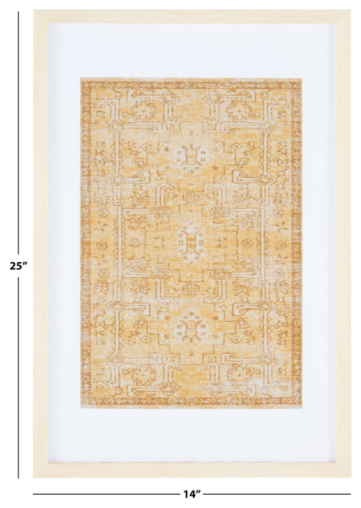 Safavieh Renaldi 25" Gold Framed Textile Wall Art