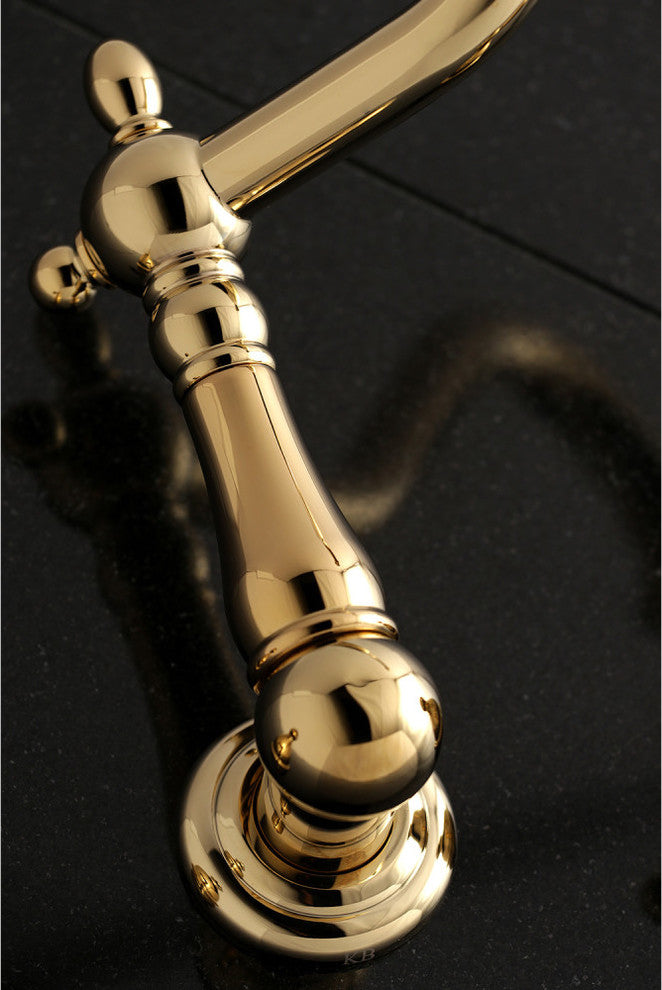 Kingston Brass Wall Mount Tub Faucet, Polished Brass