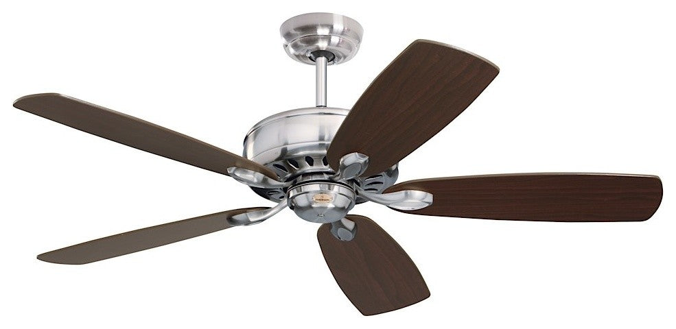 Prima 52" Fan, Brushed Steel, Dark Cherry/Chocolate Blades
