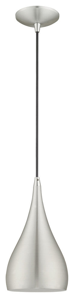 Livex Lighting Brushed Aluminum 1-Light Mini Pendant