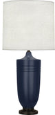 Michael Berman Hadrian Table Lamp, Matte Midnight Blue and Patina Bronze