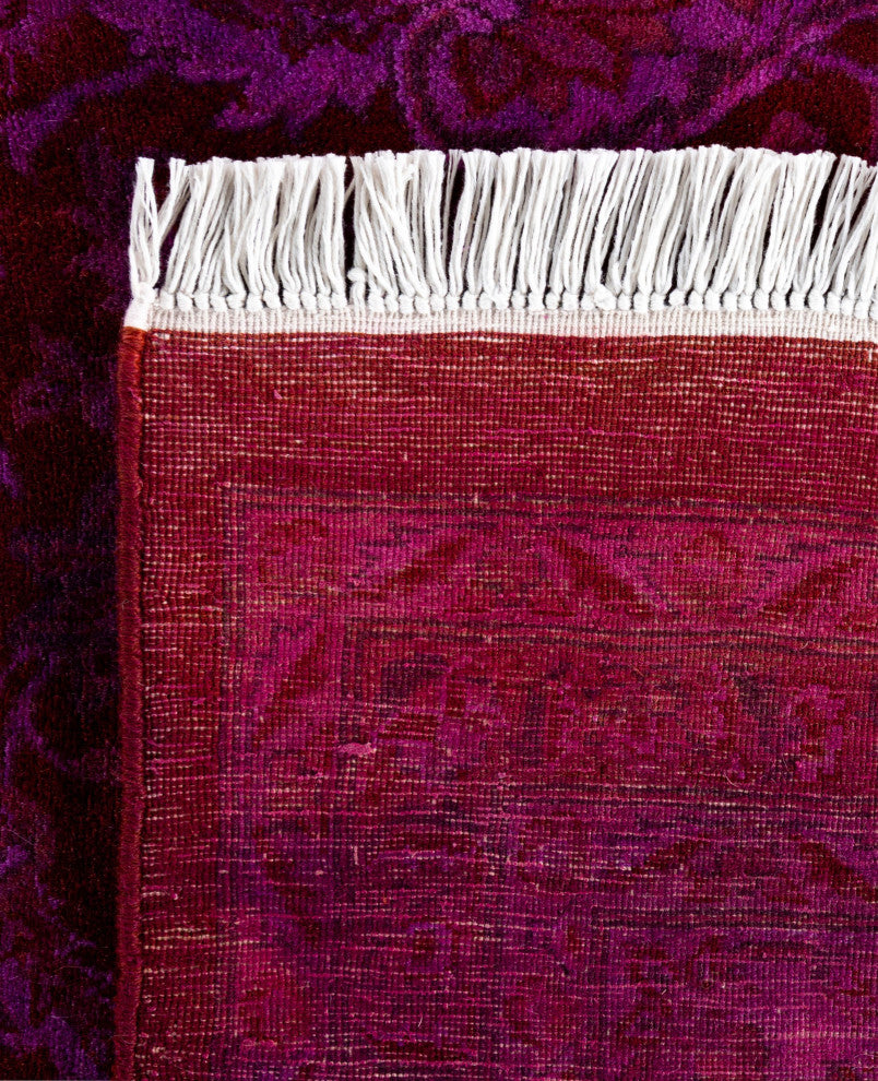 Overdyed One-of-a-Kind Hand-Knotted Area Rug Purple, 8' 1" x 10' 7"