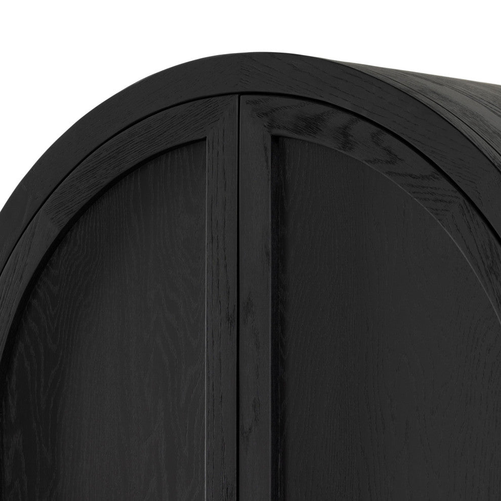 Tolle Bar Cabinet Drifted Matte Black Veneer, Drifted Oak Veneer, Matte Black