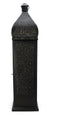 33.25" Black and Gold Moroccan Style Cut-Out Floor Pillar Candle Lantern
