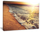 "Foaming Waves At Sea Sunset" Modern Beach Canvas Art Print, 40"x30"