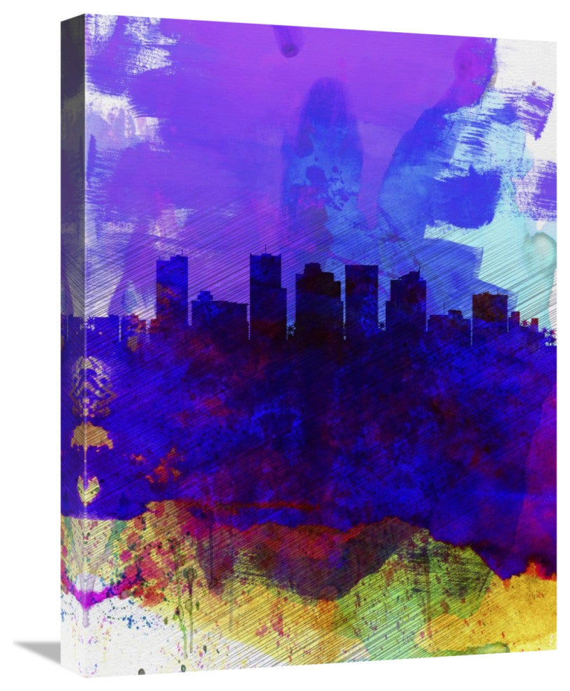 "Phoenix Watercolor Skyline 1" Fine Art Print