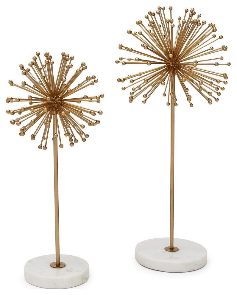Tozai Spindles Set of 2 Sculpture on Marble Base