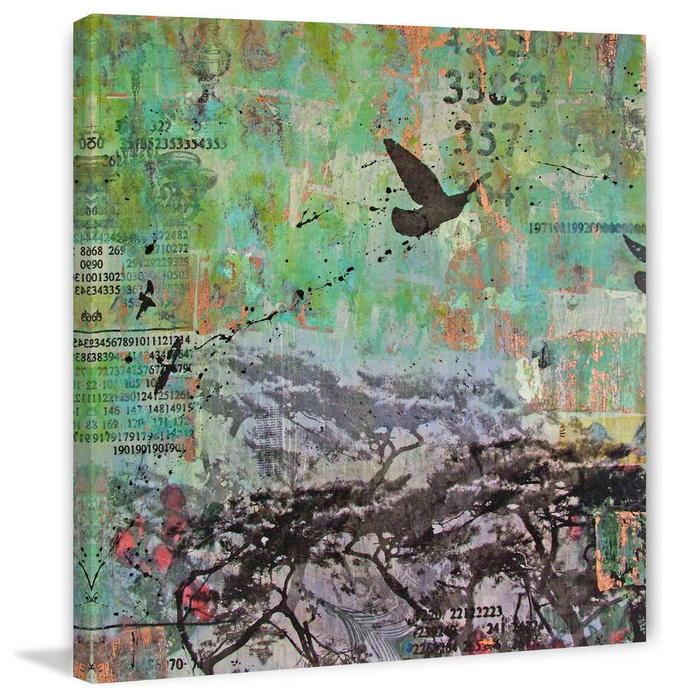 "Blue Forest" Painting Print on Canvas by Tracy Silva Barbosa