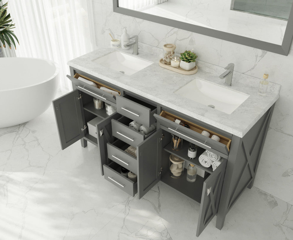 Wimbledon Vanity, Gray, 60"