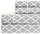 Percale Meridian 100% Cotton Sheet Set, Gray and White, Twin XL