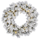 Vickerman A128237Led 36" Flocked Snow Ridge Christmas Wreath, Warm White Lights