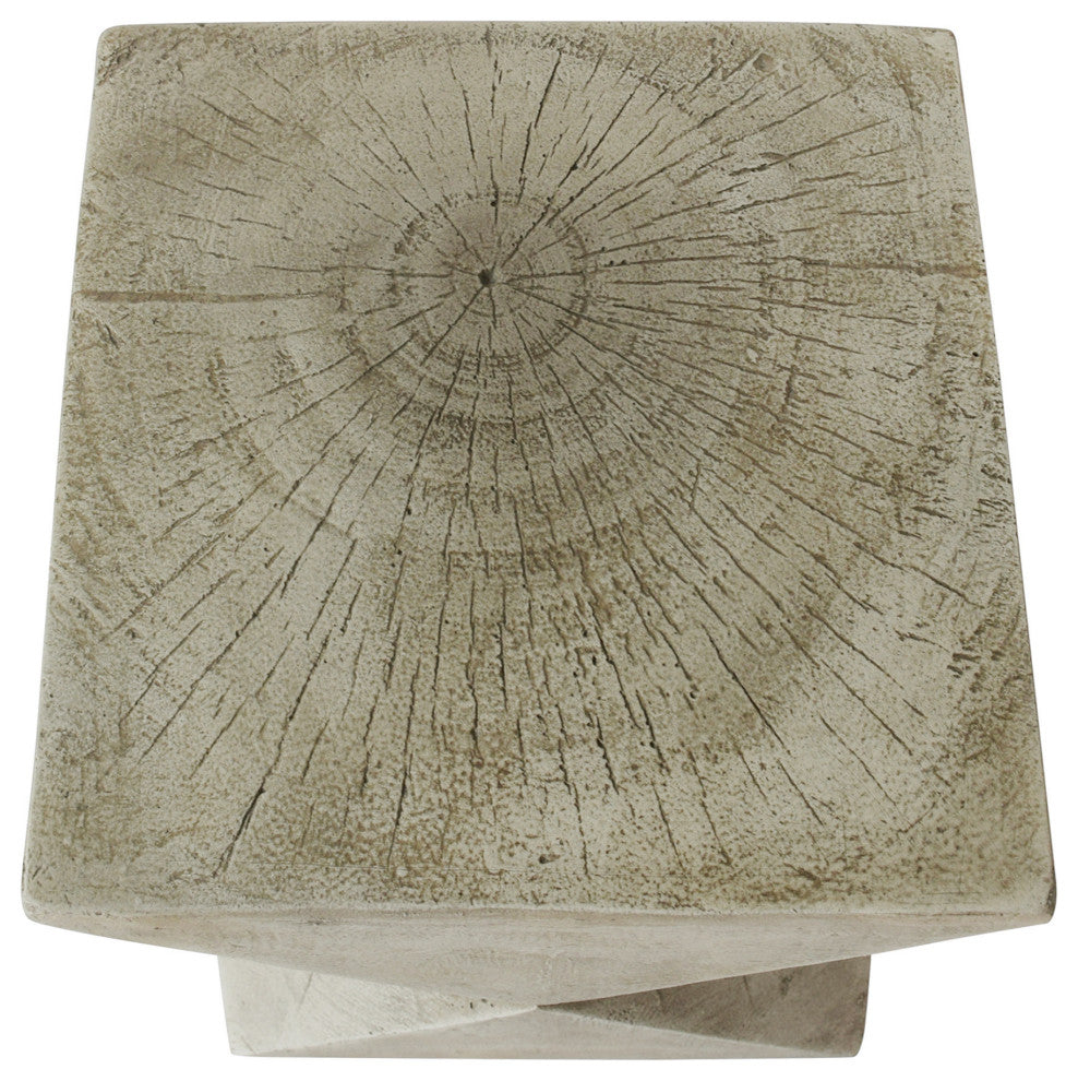 Savannah Outdoor Lightweight Concrete Accent Table, Light Gray