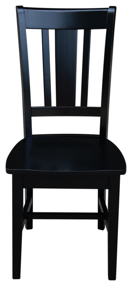 Set of Two San Remo Slat Back Chairs, Black