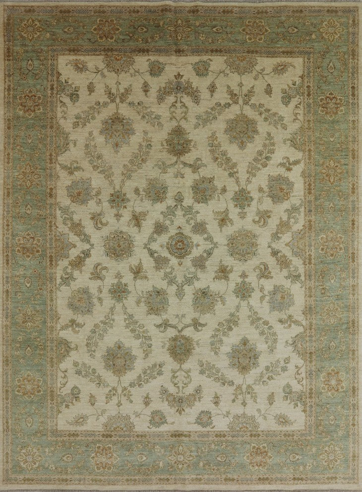 Chobi Peshawar Oriental Oushak Style Rug 9'x12', W2496